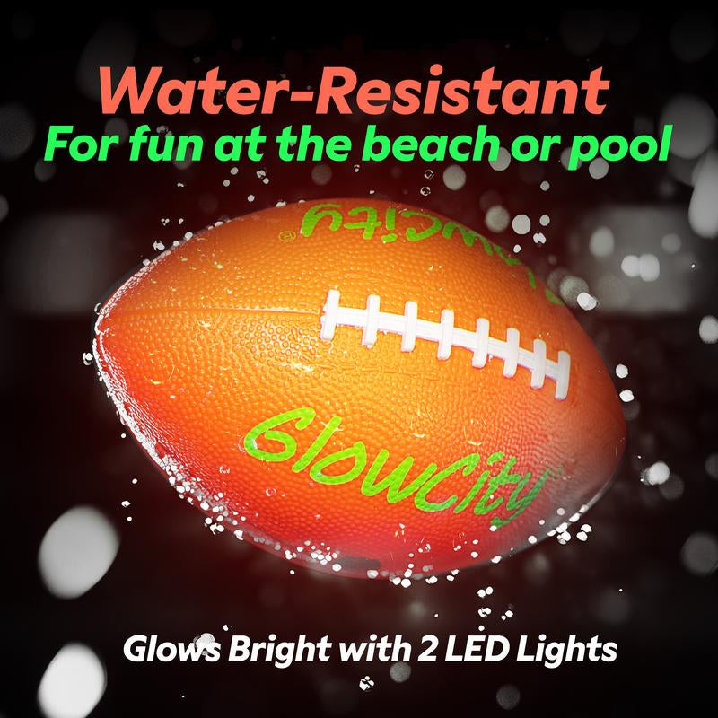 Glowcity Glow in the Dark Football - Light Up, Youth Size Footballs for Kids - LED Lights and Pre-Installed Batteries Included﻿